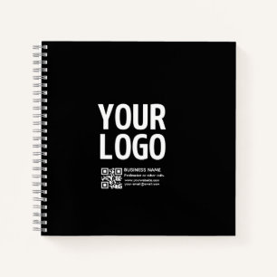 Ihr Logo mit editierbarem QR-Code und Text  Notizblock