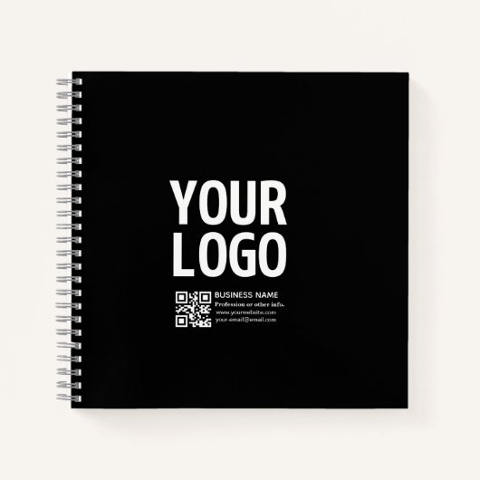 Ihr Logo mit editierbarem QR-Code und Text Notizblock (Vorderseite)