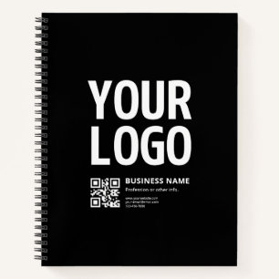 Ihr Logo mit editierbarem QR-Code und Text Notizblock