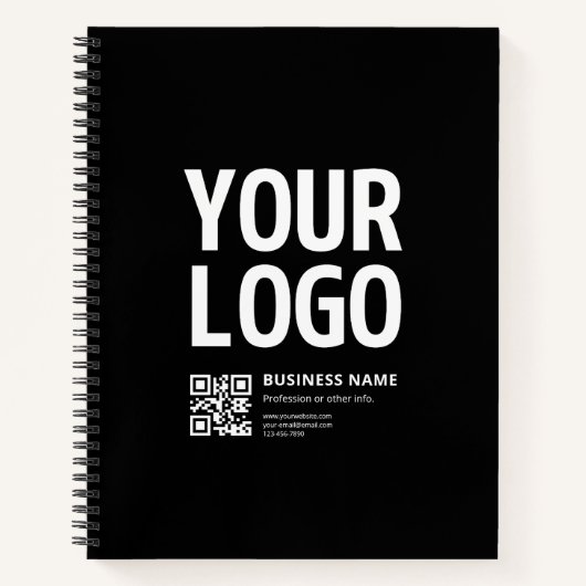 Ihr Logo mit editierbarem QR-Code und Text Notizblock (Vorderseite)