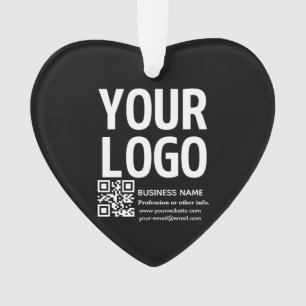 Ihr Logo mit editierbarem QR-Code und Text Ornament