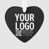 Ihr Logo mit editierbarem QR-Code und Text  Ornament (Rückseite)
