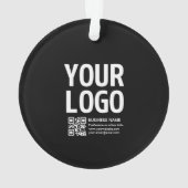 Ihr Logo mit editierbarem QR-Code und Text  Ornament (Rückseite)