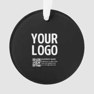 Ihr Logo mit editierbarem QR-Code und Text  Ornament