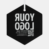 Ihr Logo mit editierbarem QR-Code und Text Ornament Aus Glas (Rückseite)