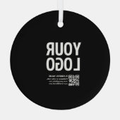 Ihr Logo mit editierbarem QR-Code und Text Ornament Aus Glas (Rückseite)