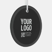 Ihr Logo mit editierbarem QR-Code und Text Ornament Aus Glas (Vorderseite Rechts)