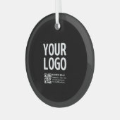 Ihr Logo mit editierbarem QR-Code und Text Ornament Aus Glas (Vorderseite links)