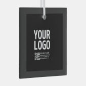 Ihr Logo mit editierbarem QR-Code und Text Ornament Aus Glas (Vorderseite Rechts)