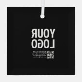Ihr Logo mit editierbarem QR-Code und Text Ornament Aus Glas (Rückseite)