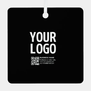 Ihr Logo mit editierbarem QR-Code und Text Ornament Aus Metall