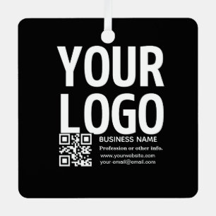 Ihr Logo mit editierbarem QR-Code und Text Ornament Aus Metall