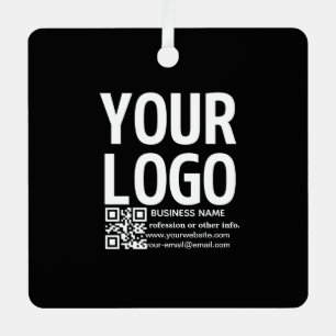 Ihr Logo mit editierbarem QR-Code und Text Ornament Aus Metall