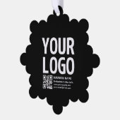 Ihr Logo mit editierbarem QR-Code und Text Ornament Karte (Linke Ecke)