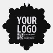 Ihr Logo mit editierbarem QR-Code und Text Ornament Karte (Rückseite)