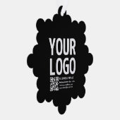 Ihr Logo mit editierbarem QR-Code und Text Ornament Karte (Rechts)