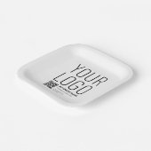 Ihr Logo mit editierbarem QR-Code und Text Pappteller (Gewinkelt)