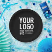 Ihr Logo mit editierbarem QR-Code und Text Pappteller (Party)