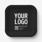 Ihr Logo mit editierbarem QR-Code und Text Pappteller (Vorderseite)