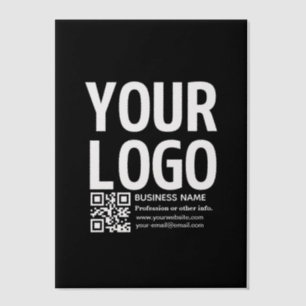 Ihr Logo mit editierbarem QR-Code und Text Pergament Einladungen
