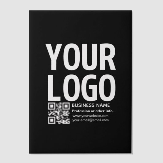 Ihr Logo mit editierbarem QR-Code und Text Pergament Einladungen (Vorderseite)