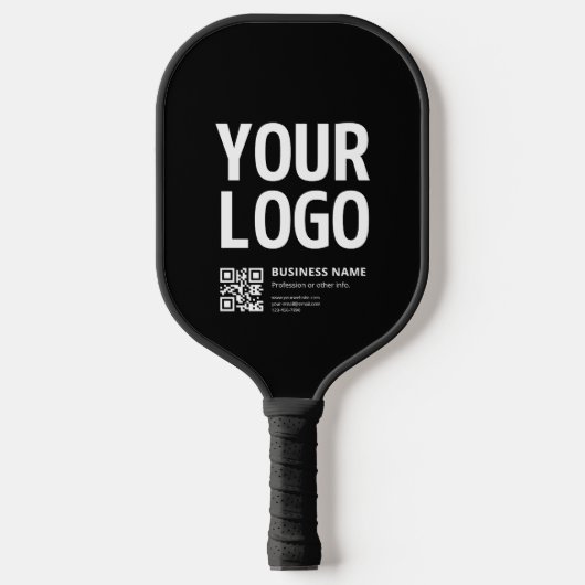 Ihr Logo mit editierbarem QR-Code und Text Pickleball Schläger (Vorderseite)