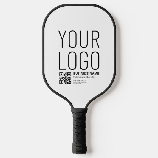 Ihr Logo mit editierbarem QR-Code und Text Pickleball Schläger (Vorderseite)