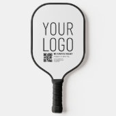 Ihr Logo mit editierbarem QR-Code und Text Pickleball Schläger (Rückseite)