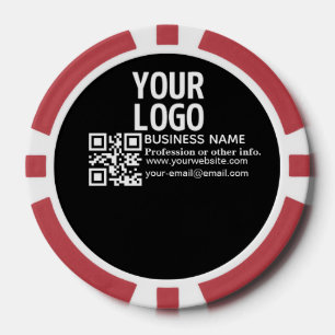 Ihr Logo mit editierbarem QR-Code und Text Pokerchips