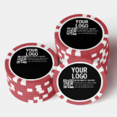 Ihr Logo mit editierbarem QR-Code und Text Pokerchips (Stapel)