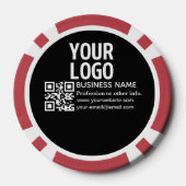 Ihr Logo mit editierbarem QR-Code und Text Pokerchips (Rückseite)
