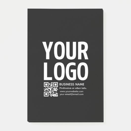 Ihr Logo mit editierbarem QR-Code und Text Post-it Klebezettel (Vorderseite)