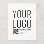 Ihr Logo mit editierbarem QR-Code und Text Postkarte (Vorderseite)