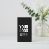 Ihr Logo mit editierbarem QR-Code und Text  Rabattkarte (Stehend Vorderseite)