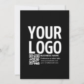 Ihr Logo mit editierbarem QR-Code und Text Save The Date (Rückseite)