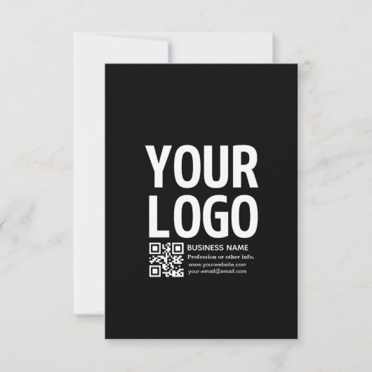 Ihr Logo mit editierbarem QR-Code und Text Save The Date (Vorderseite)