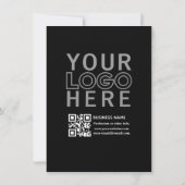 Ihr Logo mit editierbarem QR-Code und Text Save The Date (Rückseite)