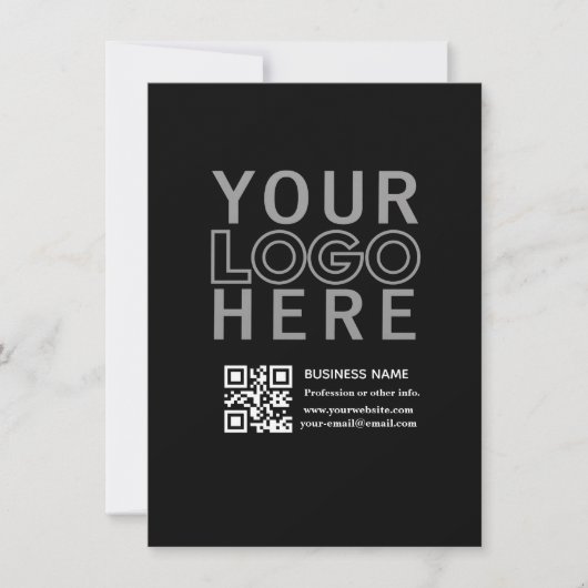 Ihr Logo mit editierbarem QR-Code und Text Save The Date (Vorderseite)