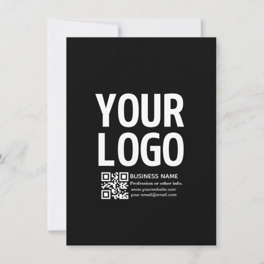 Ihr Logo mit editierbarem QR-Code und Text  Save The Date (Vorderseite)