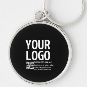 Ihr Logo mit editierbarem QR-Code und Text Schlüsselanhänger
