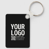 Ihr Logo mit editierbarem QR-Code und Text Schlüsselanhänger (Rückseite)