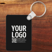 Ihr Logo mit editierbarem QR-Code und Text Schlüsselanhänger (Rückseite)