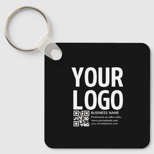 Ihr Logo mit editierbarem QR-Code und Text Schlüsselanhänger (Vorderseite)