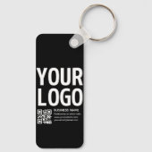 Ihr Logo mit editierbarem QR-Code und Text Schlüsselanhänger (Rückseite)
