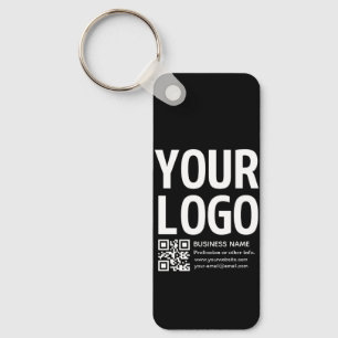 Ihr Logo mit editierbarem QR-Code und Text Schlüsselanhänger