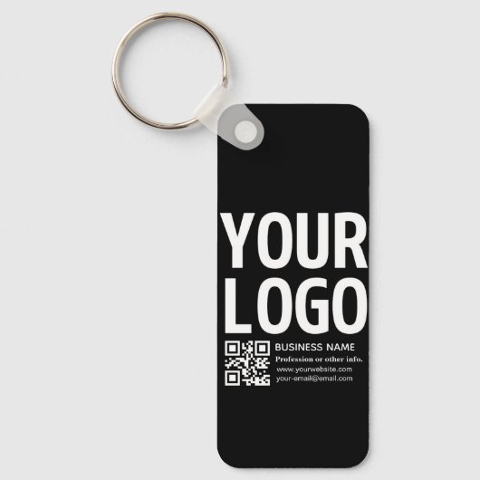 Ihr Logo mit editierbarem QR-Code und Text Schlüsselanhänger (Vorderseite)