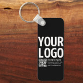 Ihr Logo mit editierbarem QR-Code und Text Schlüsselanhänger (Vorderseite)