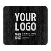 Ihr Logo mit editierbarem QR-Code und Text Schneidebrett (Vorderseite)