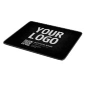 Ihr Logo mit editierbarem QR-Code und Text Schneidebrett (Ecke)