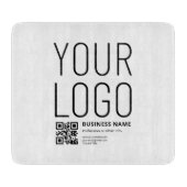 Ihr Logo mit editierbarem QR-Code und Text Schneidebrett (Vorderseite)